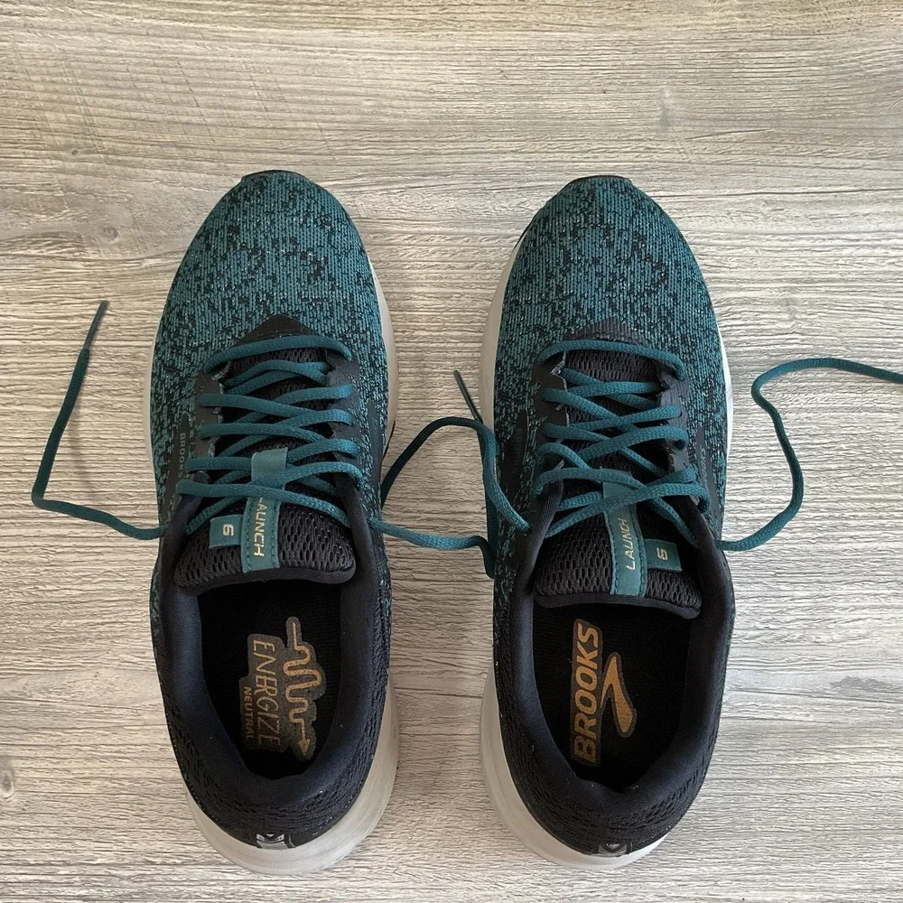 Brooks Launch 6 Womens Dark Green Running Shoes Sneakers 1202851B033 Size 9 B